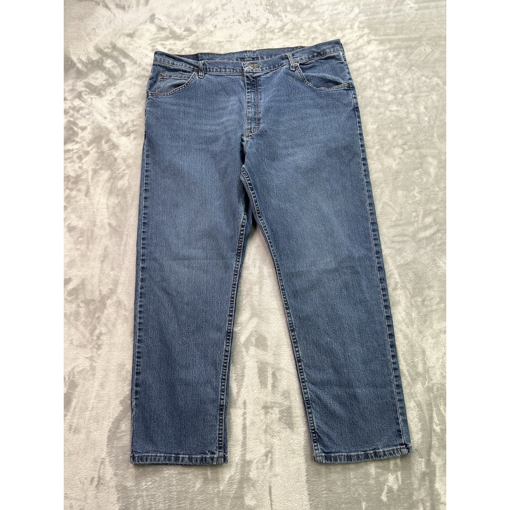 Wrangler Premium Denim Comfort Stretch Relaxed Fit Mens Sz 40x30 Blue Straight